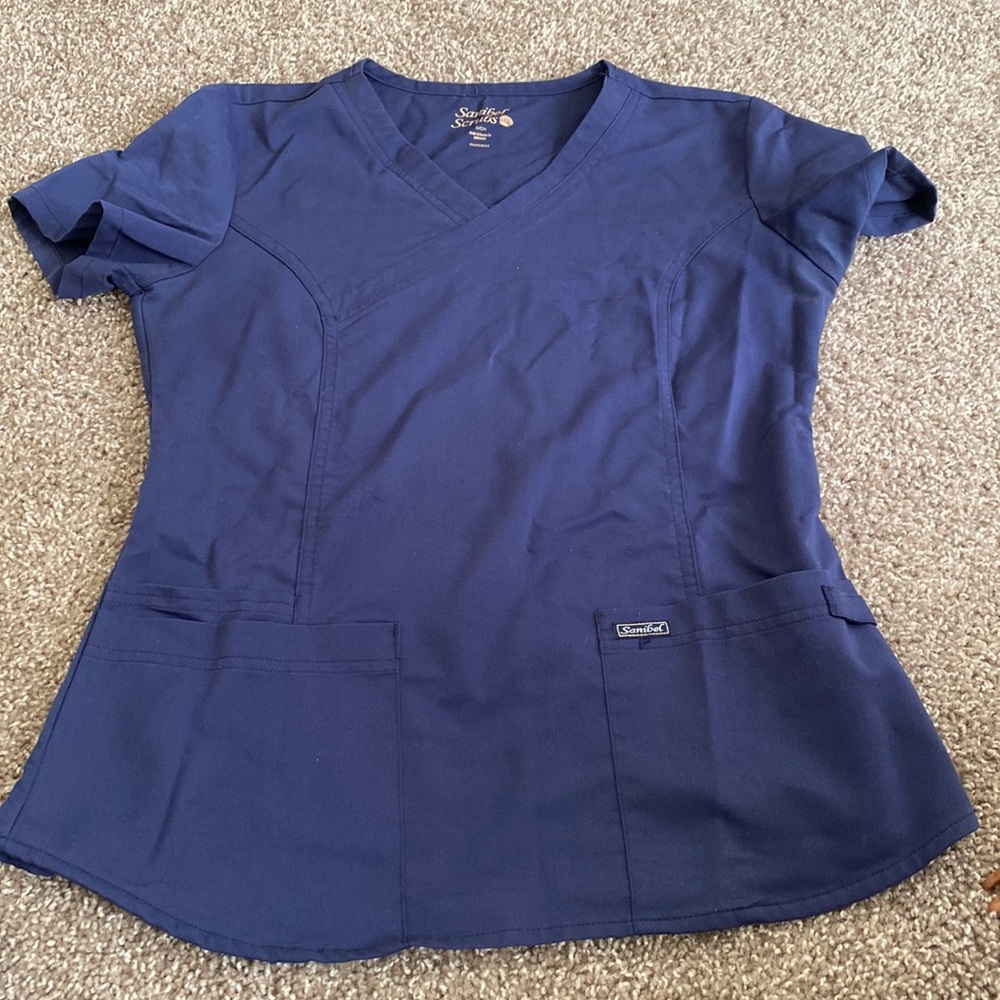 Sanibel scrubs Navy small top